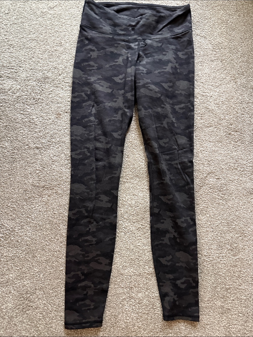 Fabletics Black + Dark Gray Camo High-Waist Leggings